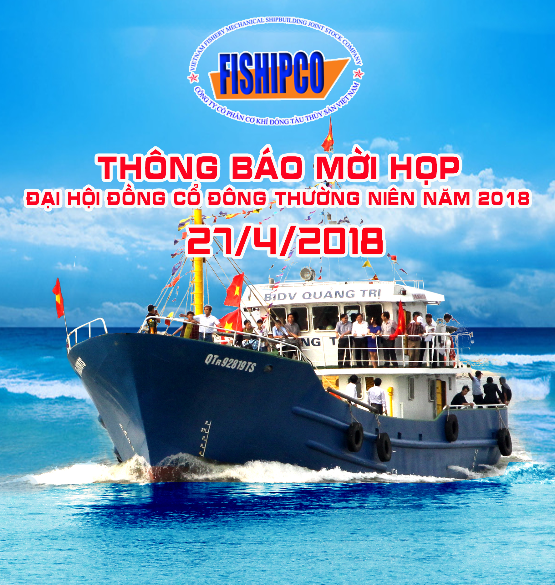 THÔNG BÁO MỜI HỌP ĐẠI HỘI ĐỒNG CỔ ĐÔNG THƯỜNG NIÊN NĂM 2018